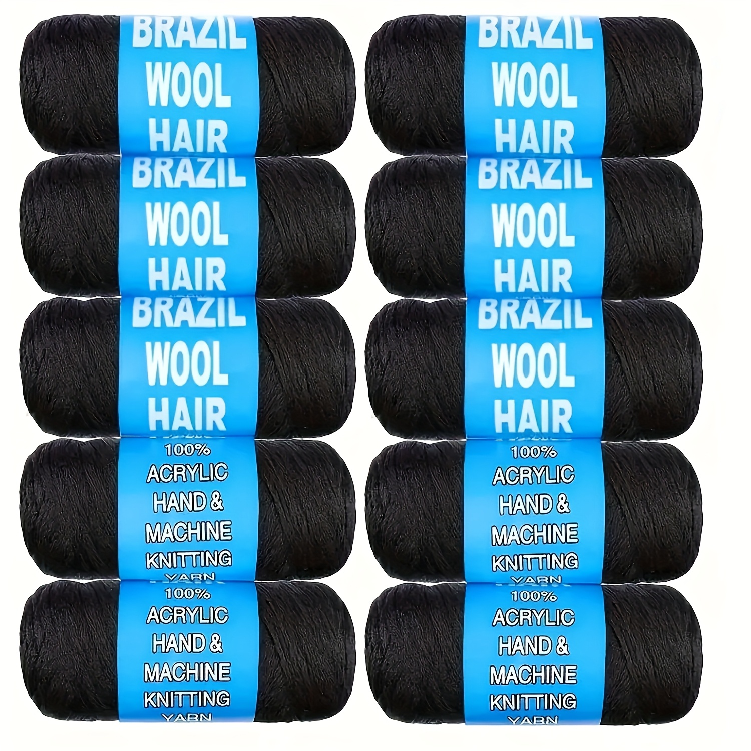 10 Pack Brazilian Acrylic Yarn For Hair Large Braid/senegal Twist/wrap