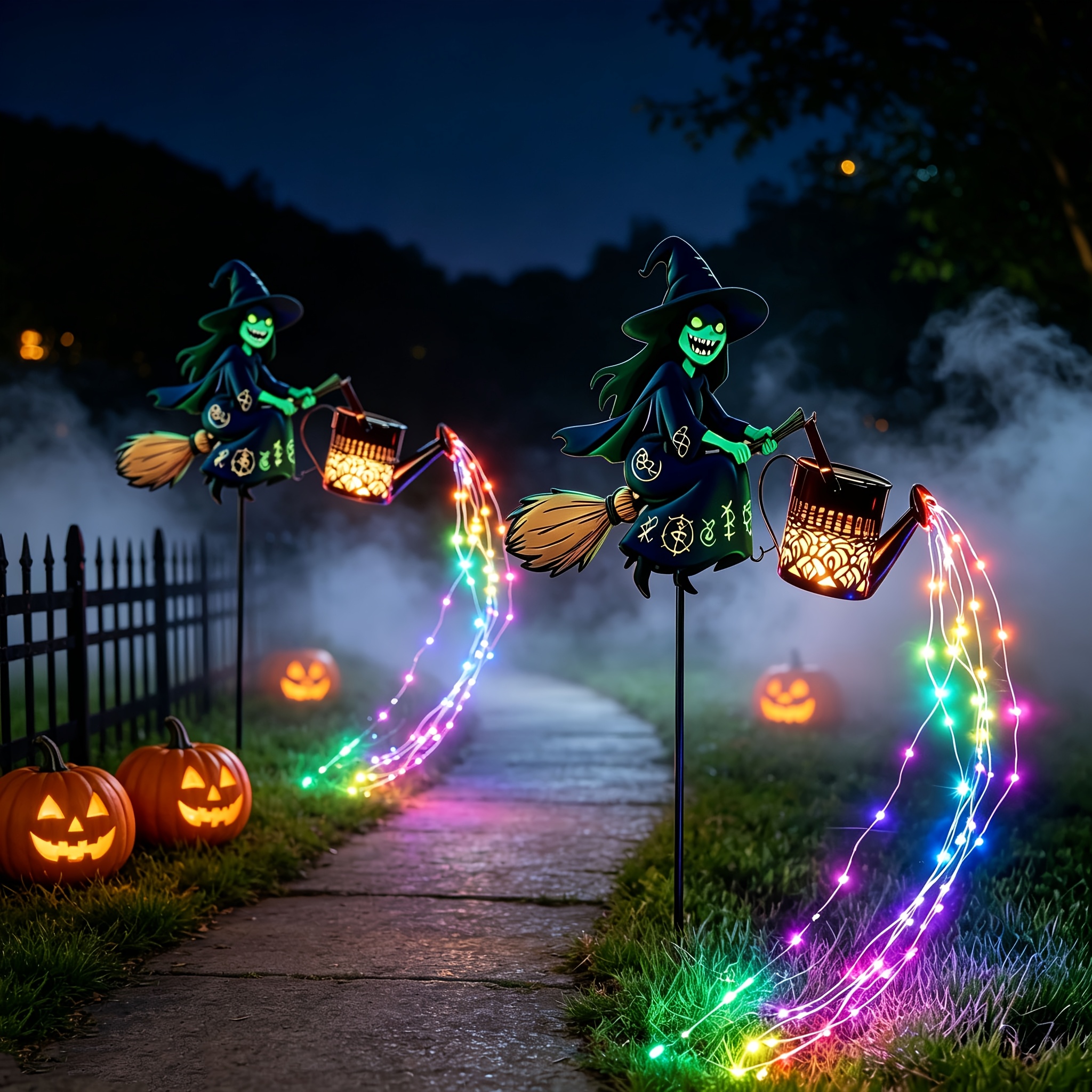 TEMU 2 Stk. Halloween Außendekolichter, IP56 Solar-Garten--Lichter, Solar-Außenlichter, als Geschenke für Freunde und Familie