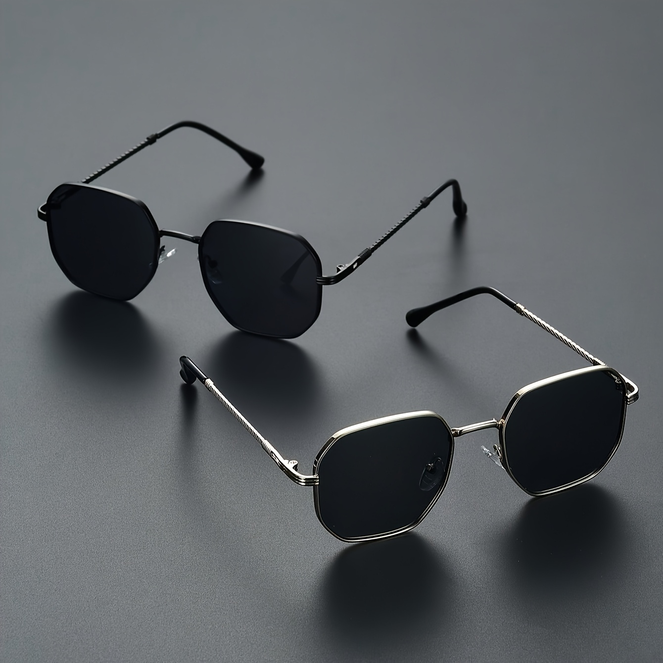 Image of 2pcs Fairmarry Men's Retro Square Frame Glasses - Non- Suitable For Daily Use, Pc Lens Glasses With Square Frames, Streetwear Style For Computer, Smartphones, Reading &, Fashion Eyewear