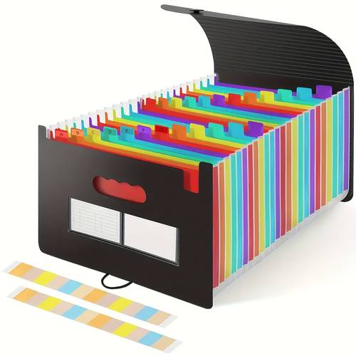 1pc 24 pocket a4 file folder organizer durable plastic clamshell design with tabs portable desktop document storage for home office back to graduation supplies ideal gift folders for essentials functional filing system filing corporate sturdy construction corporate employees