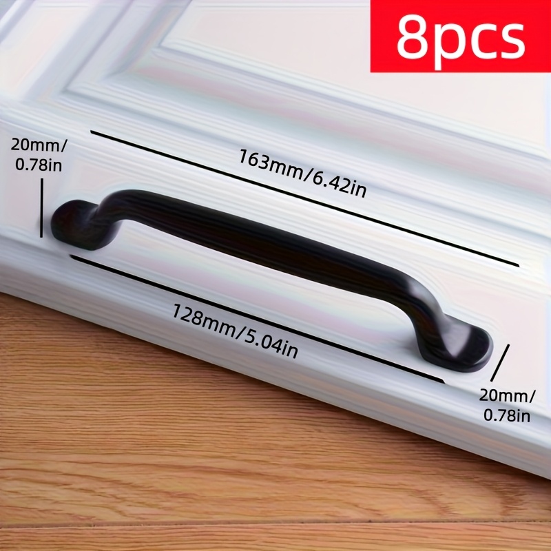 E-shop [8 Stück Schrankgriffe] 8 Stück Schwarze Metall Aluminiumlegierung Schrankgriffe - Ergonomischer Griff, Gebürsteter für Küchenschränke,