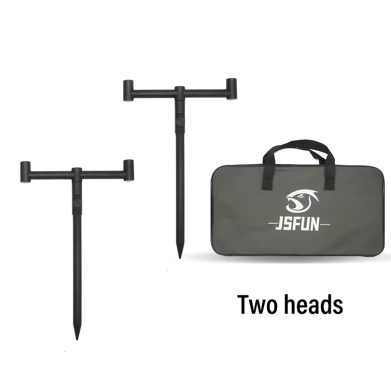 Image of 2 Pieces In A Bag, Made Of Aluminum Alloy, This Fishing Rod Holder Can Rotate Fully, Is Detachable, Collapsible, And Easy To Store, Making It A Portable And Lightweight Fishing Accessory