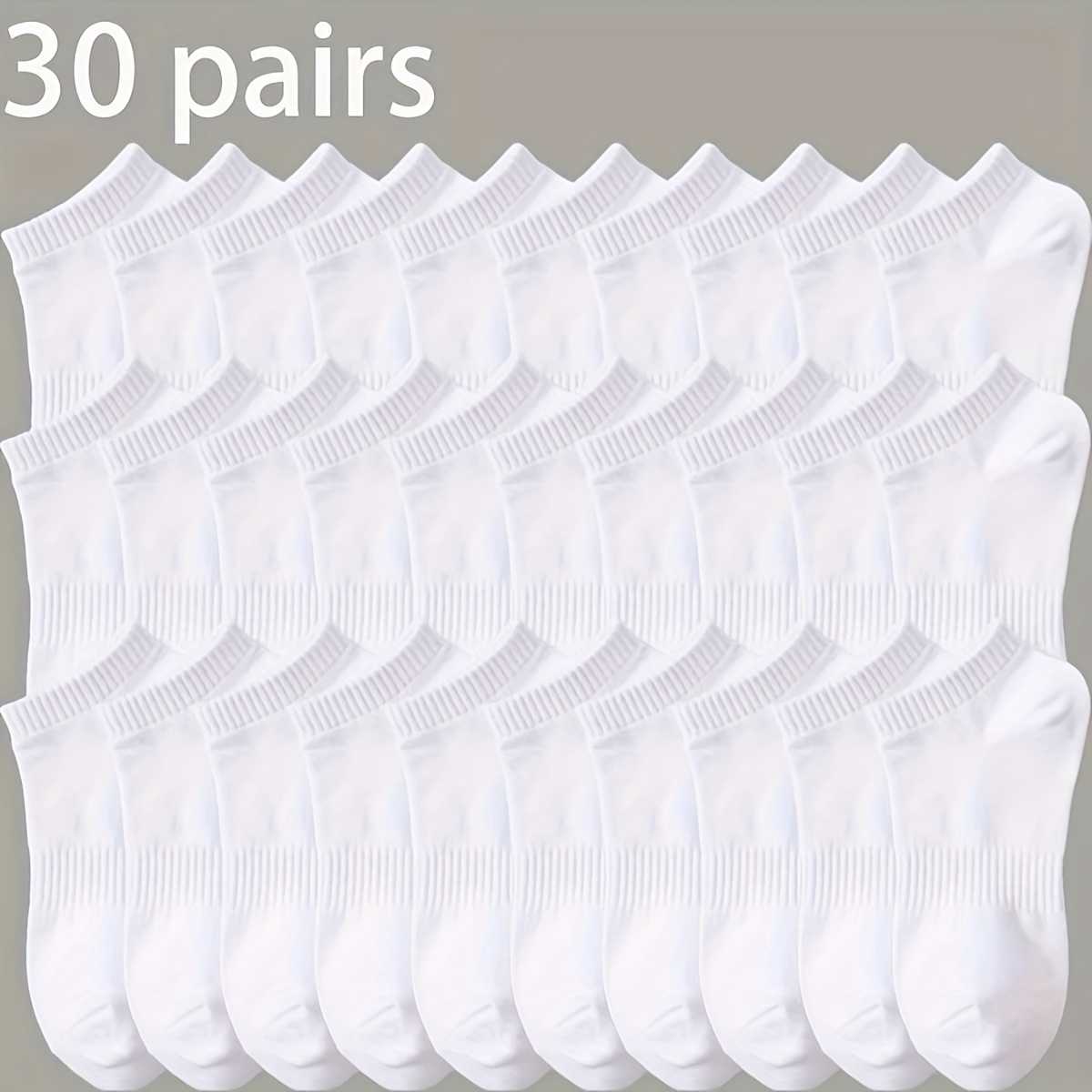 TEMU 10/16/ Paires de Chaussettes Courtes Unisexe Blanches - Douces, Respirantes, Coupe Basse Toutes pour Hommes et Femmes, Chaussettes Mignonnes,