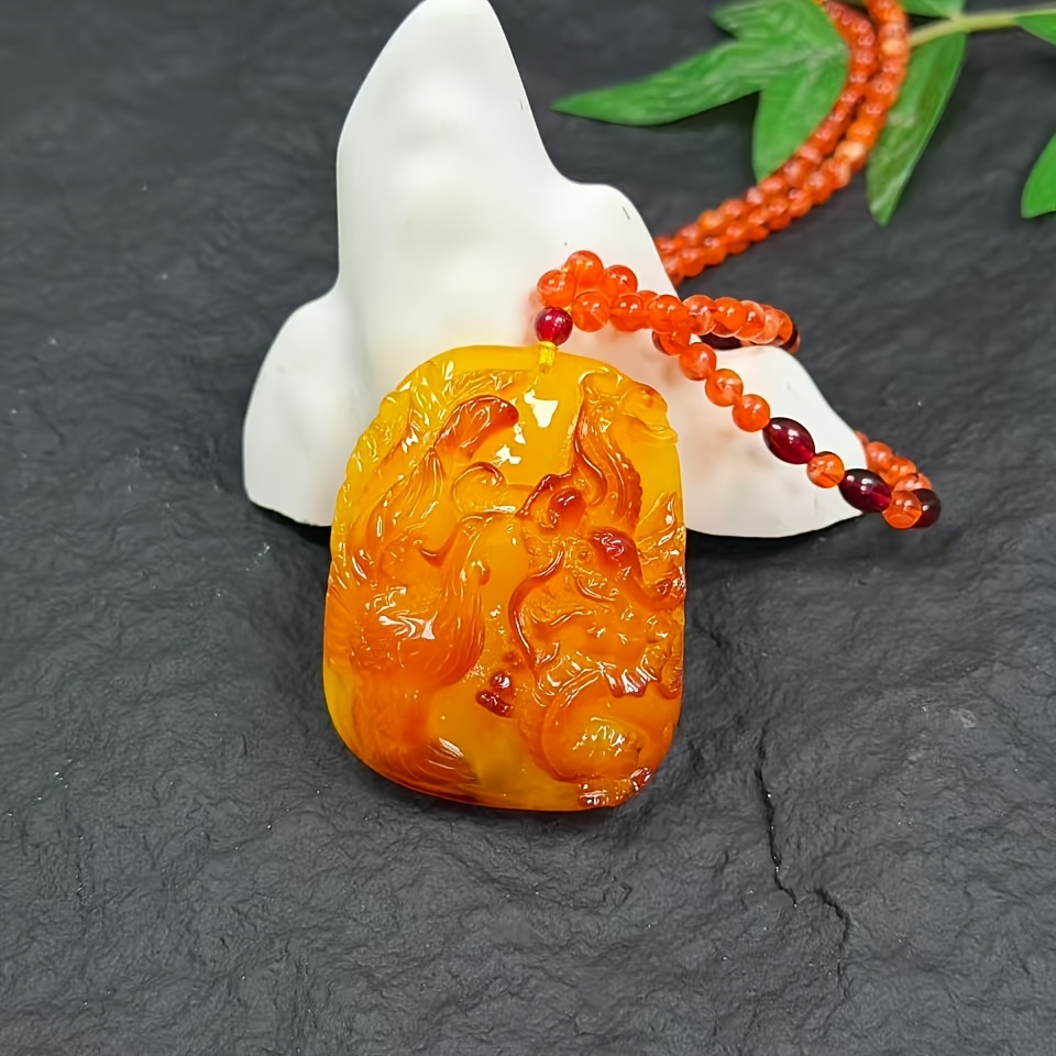 Exquisite Re-waxed Dragon and Phoenix Pendant Necklace