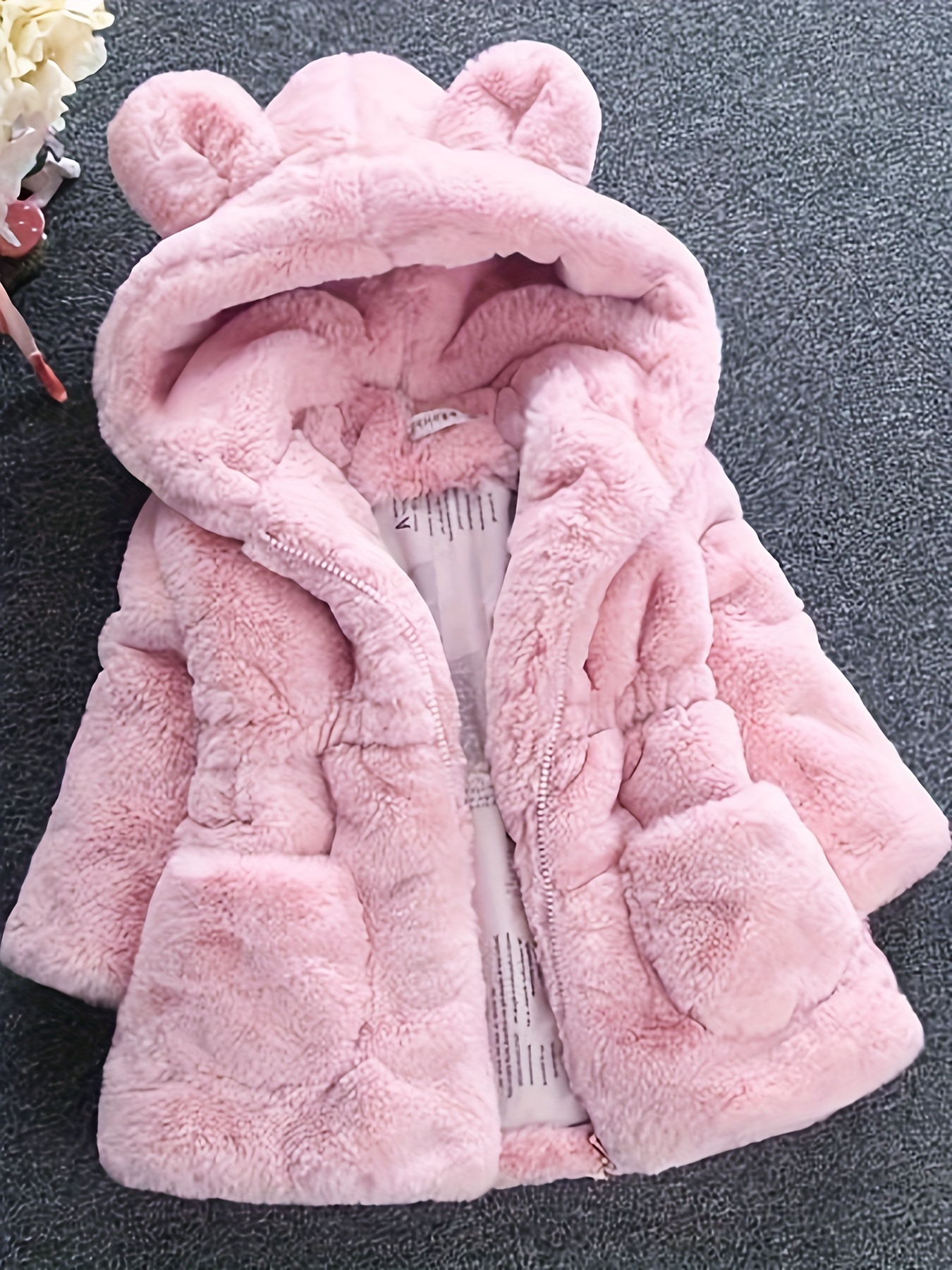 girls winter clothing sweater imitation fur thickened jacket 2024 new winter clothing thickened childrens jacket autumn and winter hooded jacket Product details 2