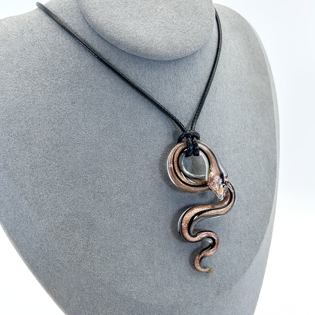 2pcs Enchanting Glass Snake Pendants, Unique Ornaments