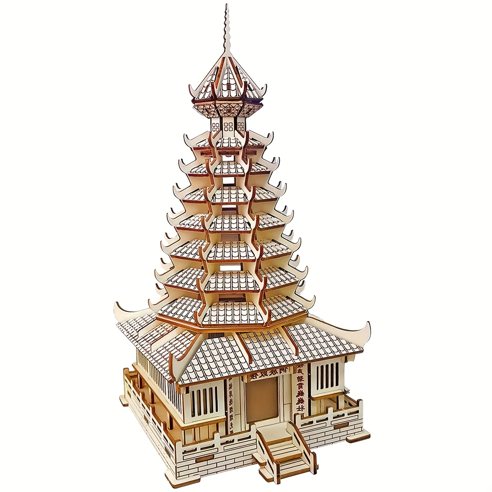 

157pcs 3d Wooden Pagoda Model Kit - Intricate Tower Replica With Traditional Asian Architecture, Ideal Gift For Hobbyists & Home Decor Enthusiasts