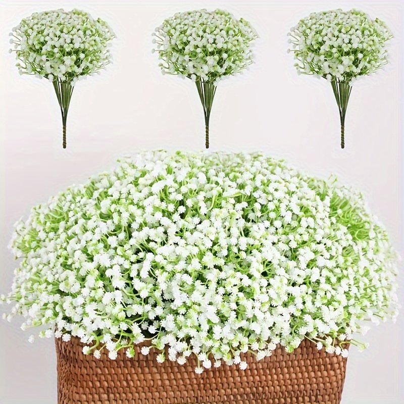 

40-piece Luxurious Artificial Baby's Breath Flowers - Real Touch Gypsophila Bouquet With Stems For Home, Office, Garden & Wedding Decor - Perfect Bridal Shower Accent