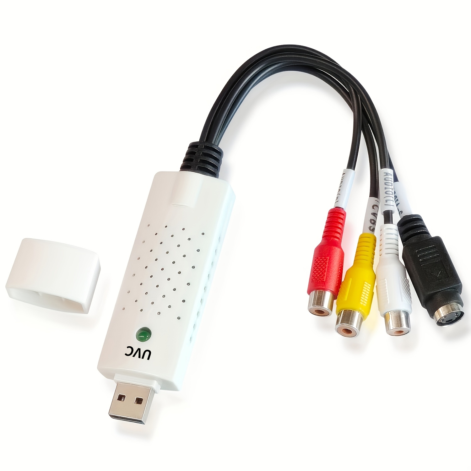 Image of 1pc Usb 2.0 , With Rca Input, Vhs/vcr To Digital Converter, 720p Resolution, Pc, , Compatible Audio Video Grabber, Compatible With Mini Dv, Hi8, Dvd Camcorders, Usb Data Cable Included