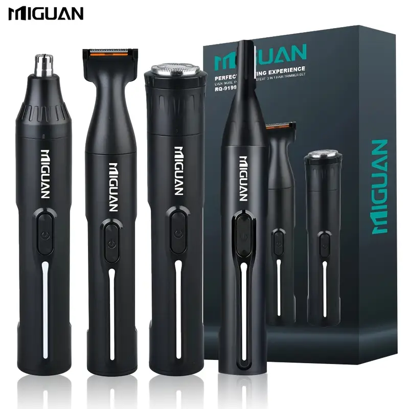 4 in 1 professional hair clipper kit usb rechargeable nose ear hair trimmer beard eyebrow mens grooming tool black 500mah battery personal care essential sleek durable construction haircut must have set Product details 0