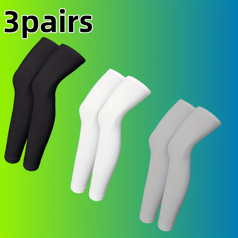 TEMU 3 Pairs Full-length Compression Leg Sleeves, Cooling Leg Sleeves, Suitable For Sports, Cycling, Running And Basketball For Men And Women.