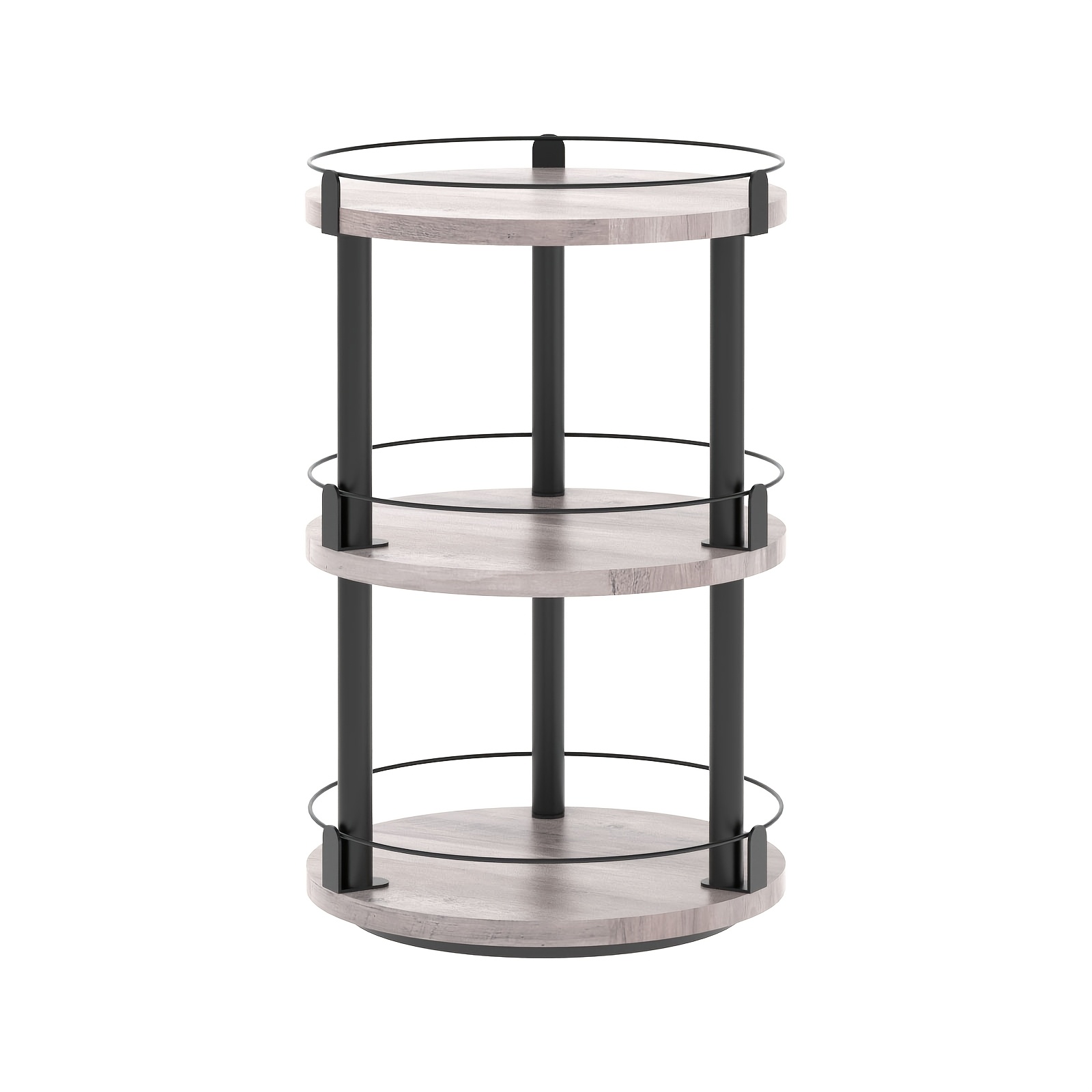 Spice Rack, 3-tier Rotating Storage Rack, Vertical Round Spice Rack, Compact Spice Storage Box With Rotating Base, Suitable For Kitchen Countertops, Dining Tables, Black, Standing Shelf