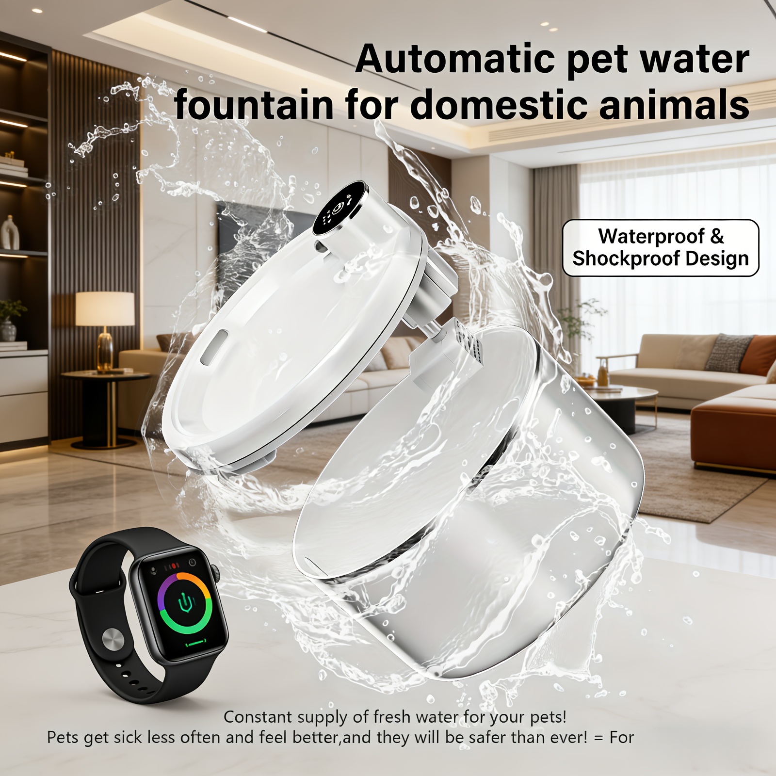 2.5 Liter Automatic Pet Water Fountain with Motion Sensor