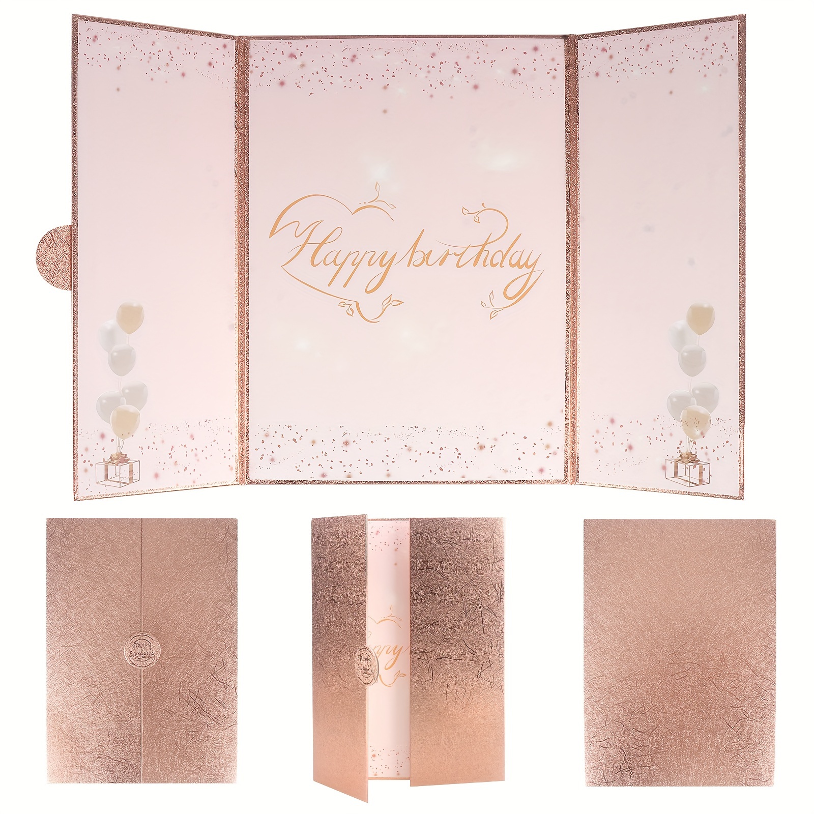 Image of Rose Golden Birthday Decorations, Creative Birthday Guest Sign In Book Alternative, Large Birthday Signature Book 12" X 18", Birthday Party Signature Book Great Birthday Gifts For Women