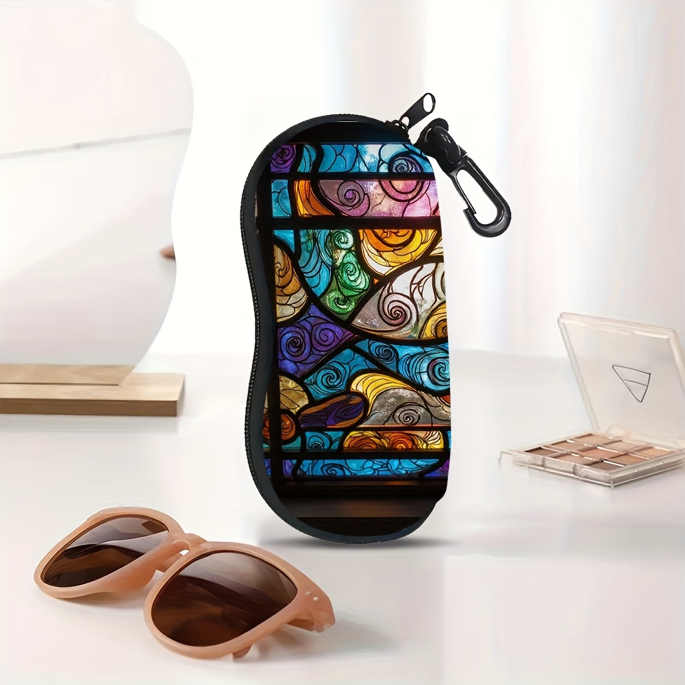 1pc modern mandala stained zipper eyeglass case Temu Australia