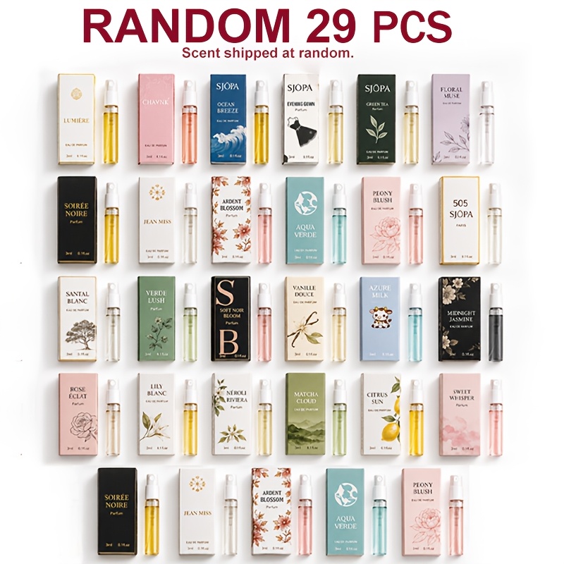 TEMU 29pcs Women's Perfume Collection (random Assortment)-long-lasting Fragrances In Mini Bottles; Compact And Portable, Perfect For Daily Use And