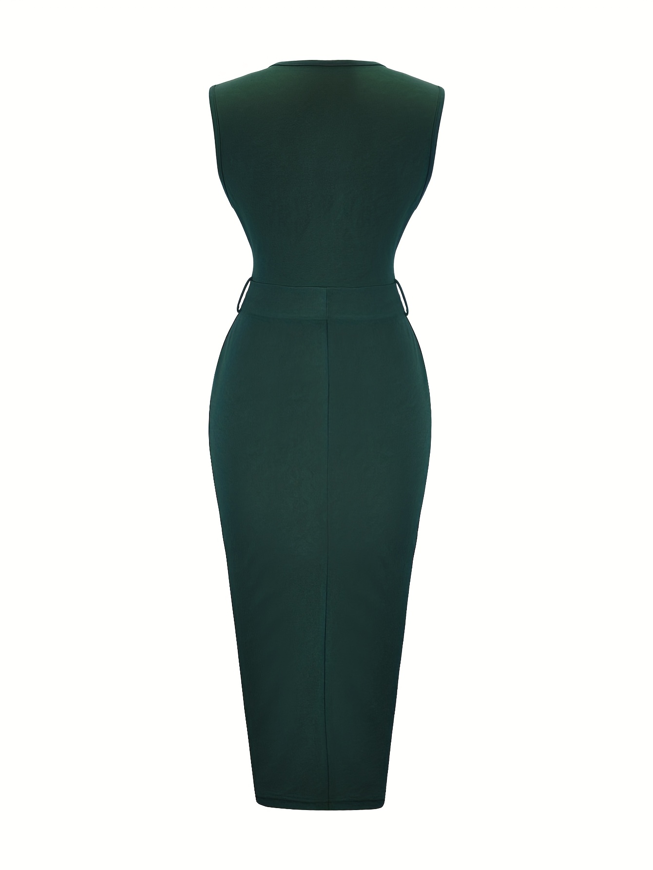 green emerald velvet dress Short Sleeve Knee-Length Semi-Formal Dress 8774 Emerald / XSmall main image 0