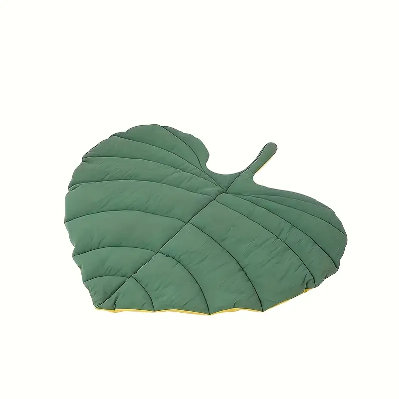 cozy leaf shaped pet bed mat for dogs cats durable polyester fill season chew resistant design ideal for small to medium breeds resting place plush pet mat chewresistant fabric Product details 6