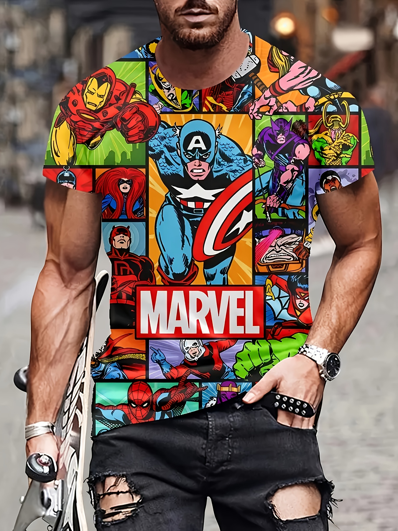mens infinity superhero graphic t shirt Temu Germany