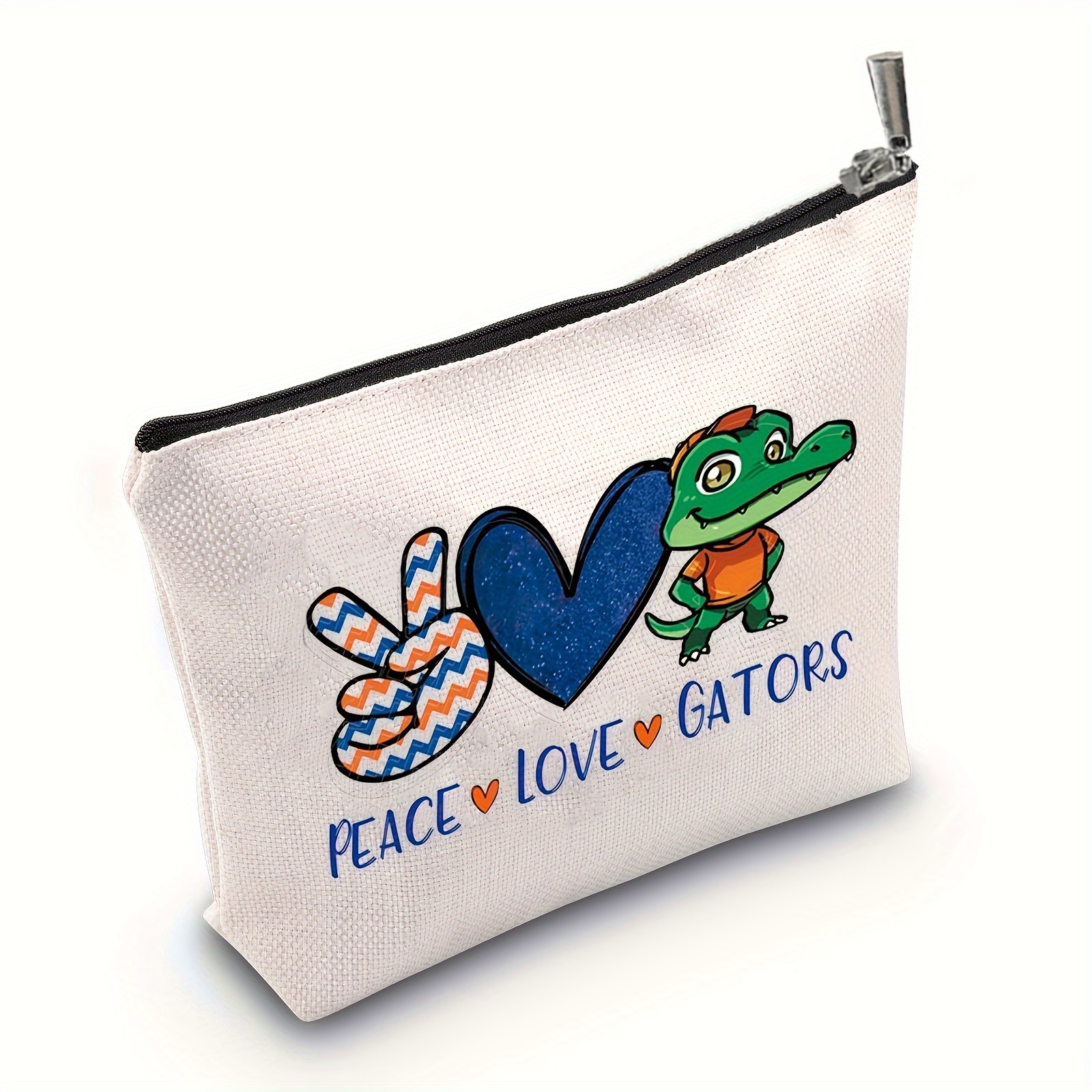 

Lover Gift Peace Love Makeup Bag, Florida Football Fan Gift Girl Gift College Sport Merch