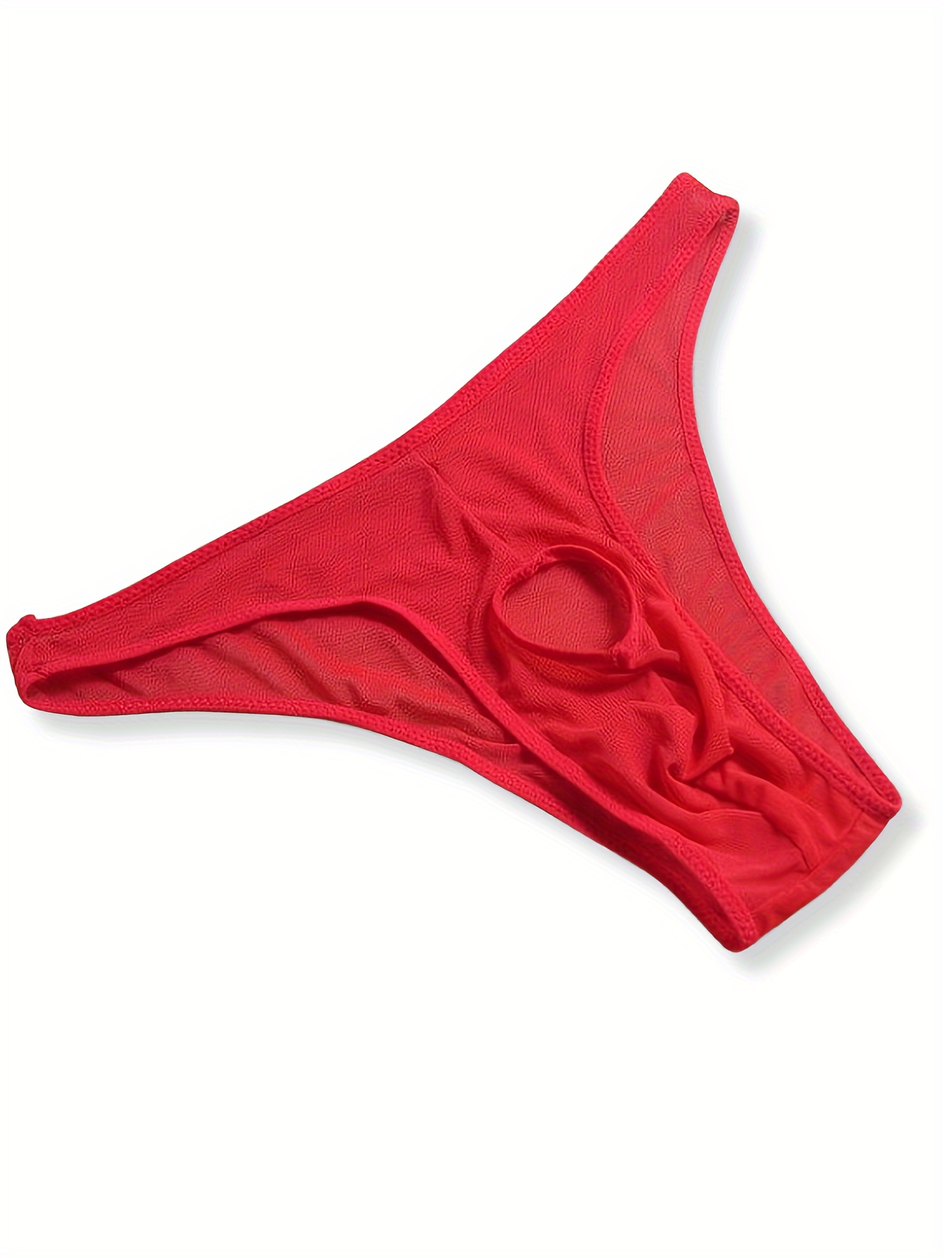 Men Hollow Out Mesh Briefs Penis Pouch Hole Sexy Lingerie Open Front  Underwear