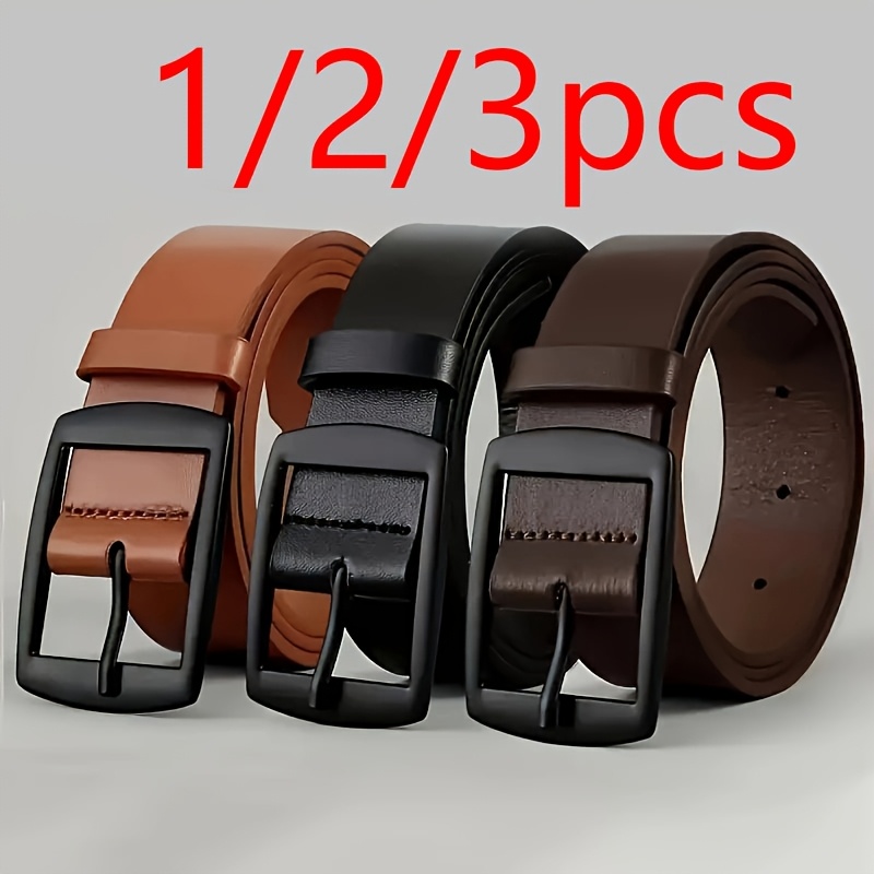 3pcs 2pcs 1psc mens fashion faux leather belts with metal pin   stylish designer waist straps for jeans plus size light   dark brown casual wear accessory stylish waist straps quality  