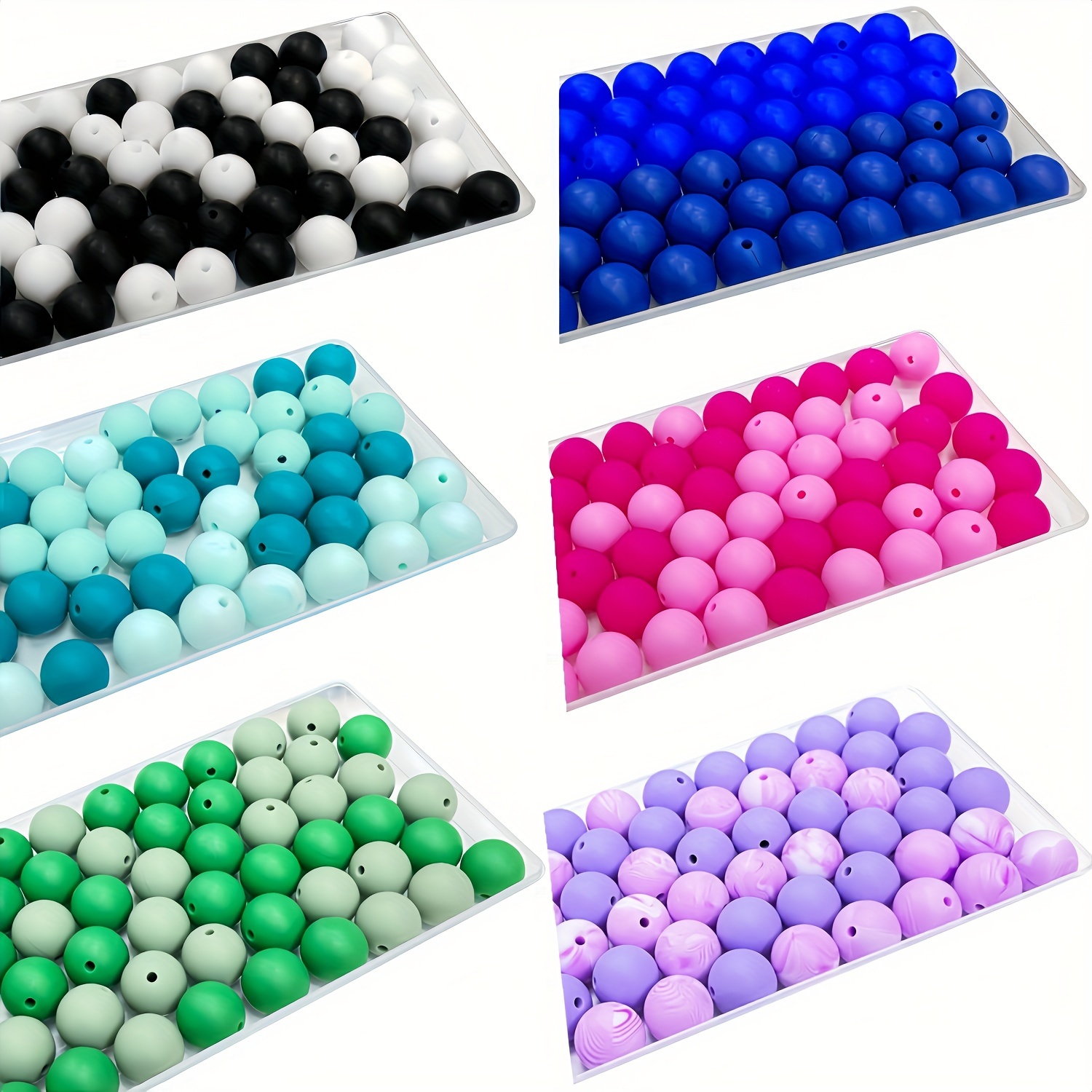 

30-piece Silicone Beads Set, Decorative 15mm Bead Assortment For Diy Keychains, Bracelets & Lanyards - Flexible Craft Beads