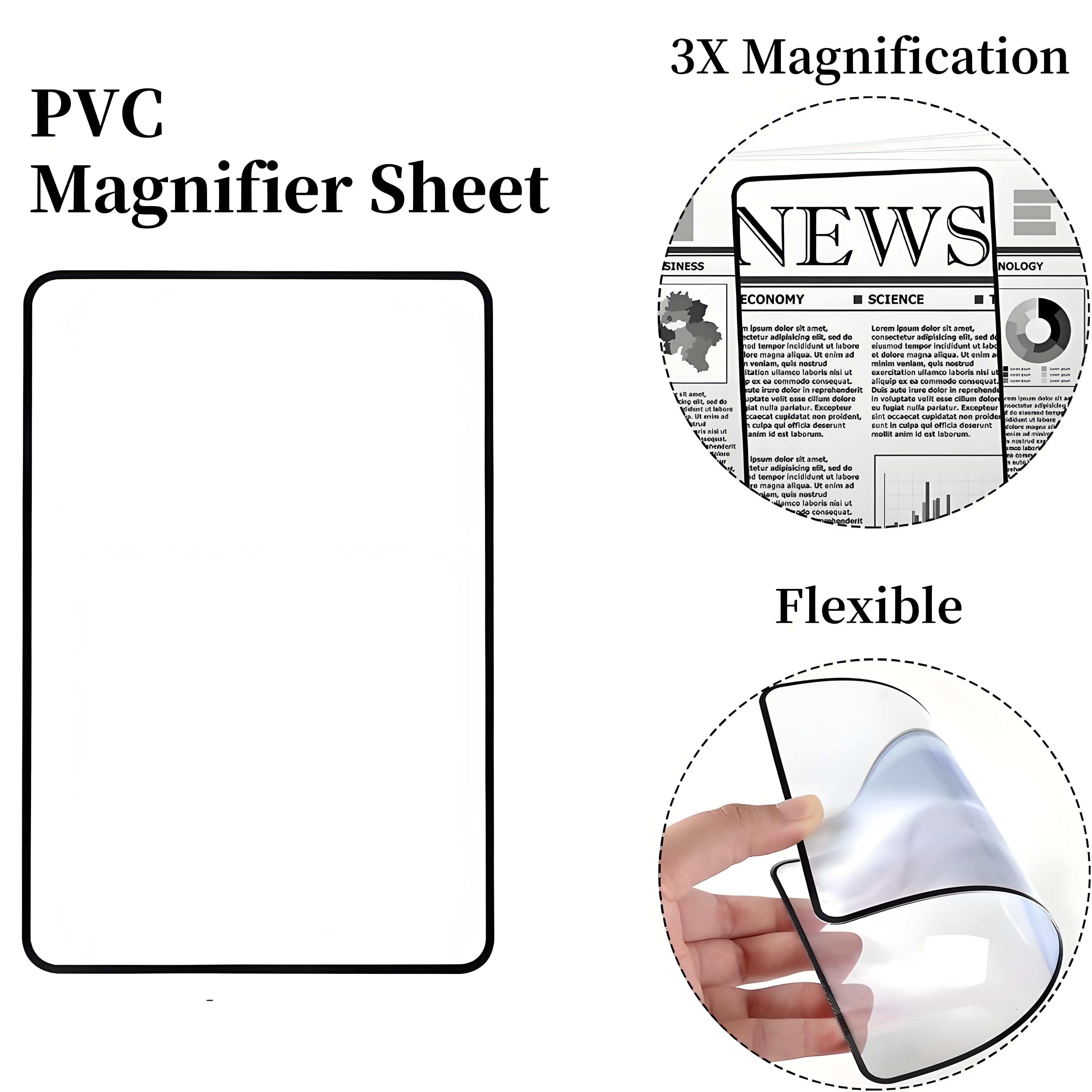 

3pcs Ultra-thin Book Page Magnifier 3x Large Page Magnifier For Reading To Eye - Small Prints, Aging Eyes, And Seniors