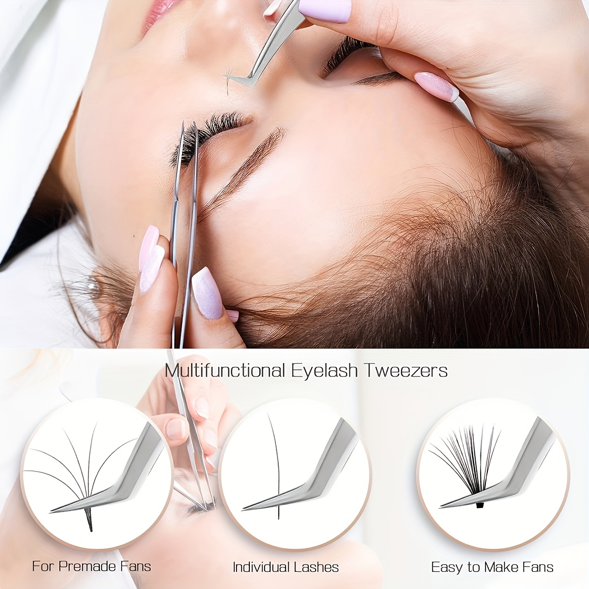false eyelash tool set model head tweezers brush practice eyelash dense arrangement eyelash positioning sticker cleaning brush ring set tools for novices to practice grafting eyelashes dense arrangement eyelash and thickness random details 7