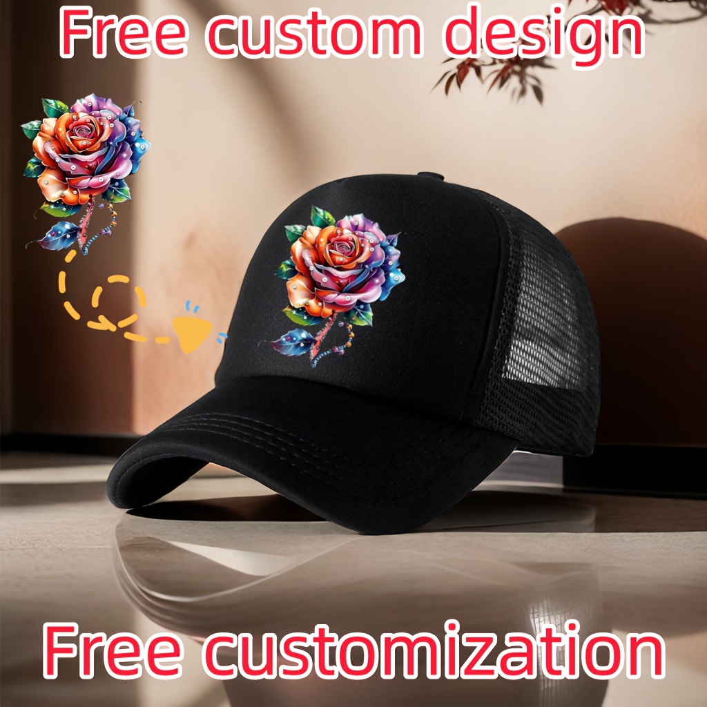 

Cool Hippie Classic Curved Brim Baseball Cap, Customized Print Breathable Mesh Fresh Trucker Hat, Snapback Hat For Casual Leisure Outdoor Sports, Personalized Gift