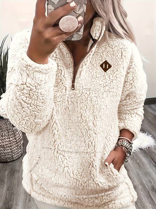 targeted development fashion womens clothing standard size long sleeve artificial warm long sleeve zipper sweatshirt