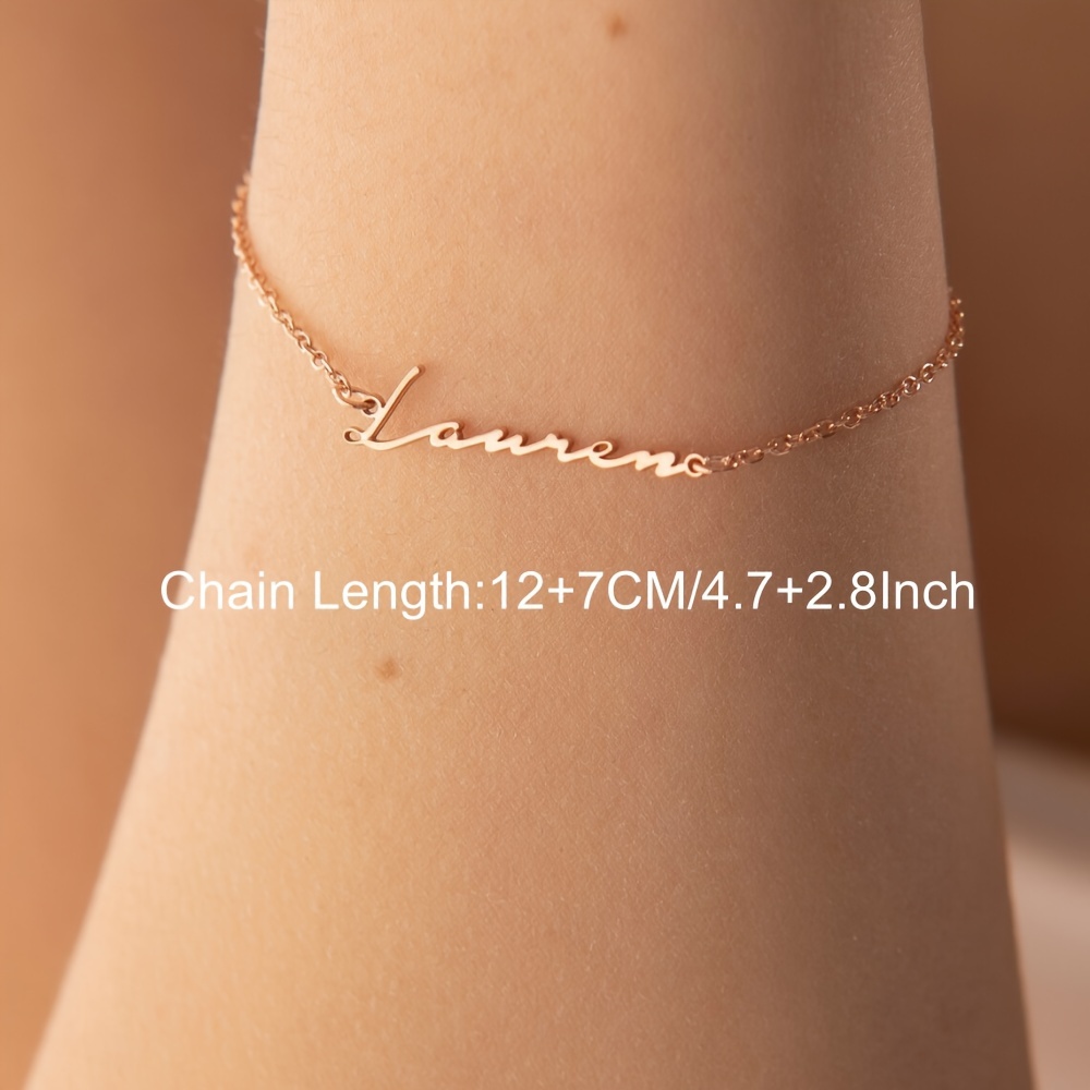 Personalized Stainless Steel Nameplate Charm Bracelet