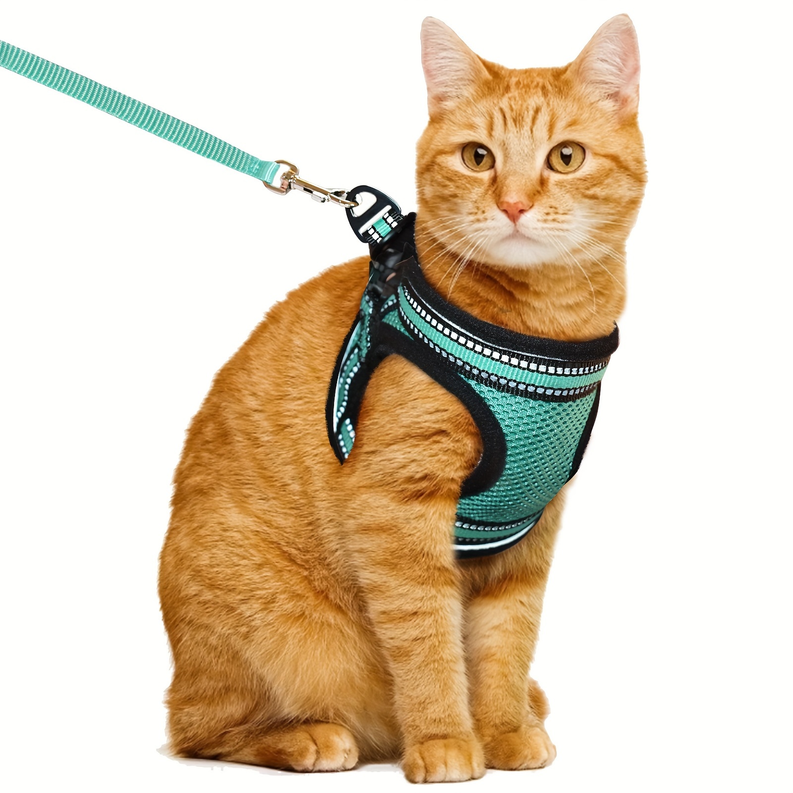 

Adjustable Polyester Cat Harness With Leash - Escape Proof, Soft Vest For Kittens With Reflective Strip, Comfortable Outdoor , Hand Washable With Durable Design