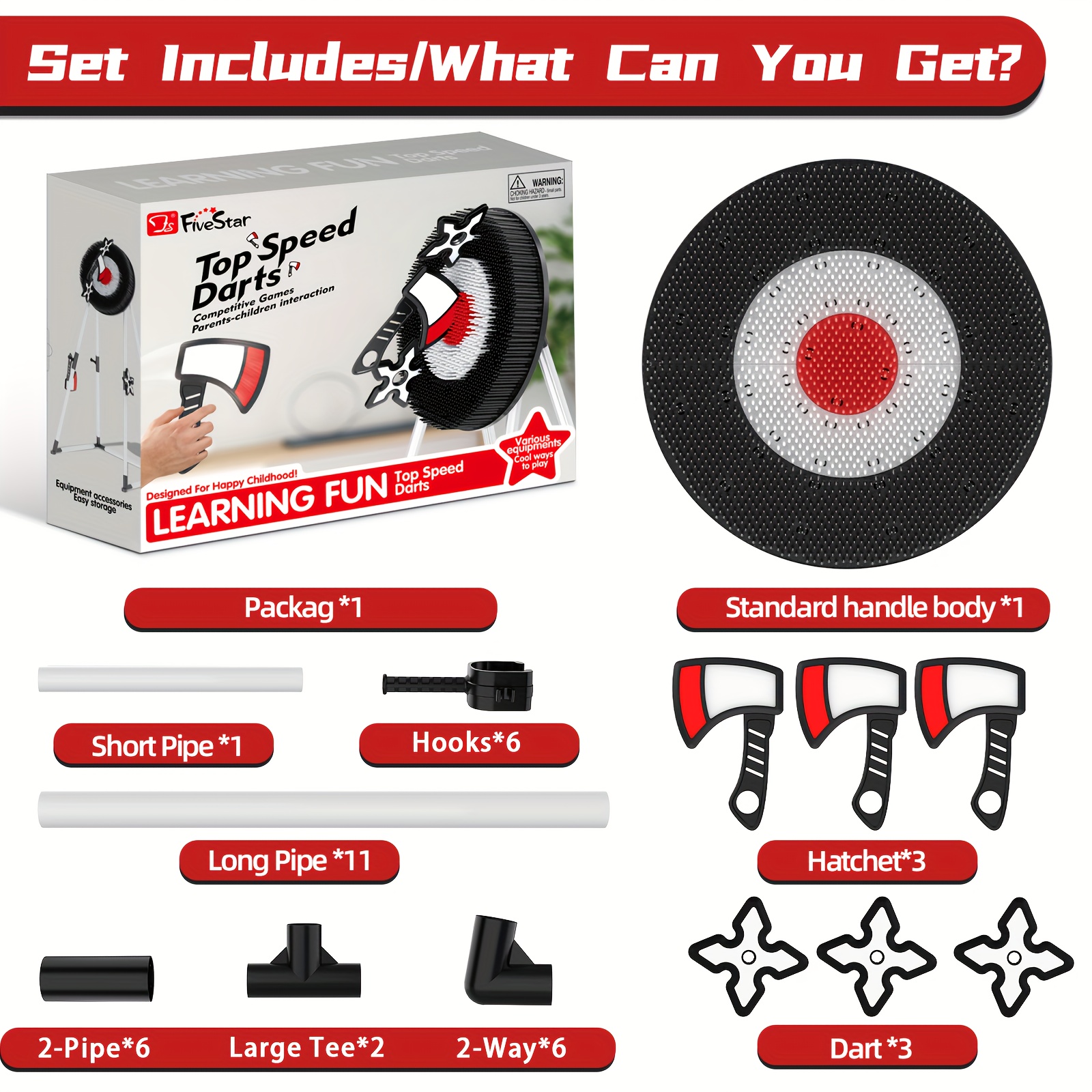 TEMU Darts Boards Toys Set With 3 Darts&axe, Indoor/outdoor Exercise Fun Party Game Toys, Thickened Material Upgraded, , Birthday Gifts, Kids Toys