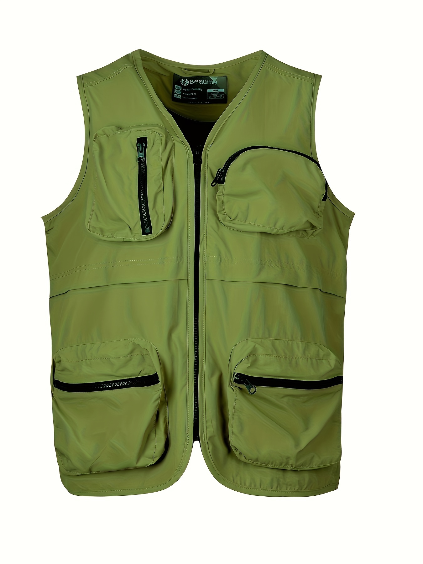 Fishing Vest Men Waistcoat Vest Top Denim Pocket Outdoor Gilet