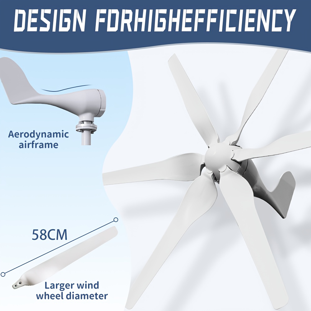 400W 12V Vertical Axis Lantern Wind Turbine Generator 5 Nylon Blades...