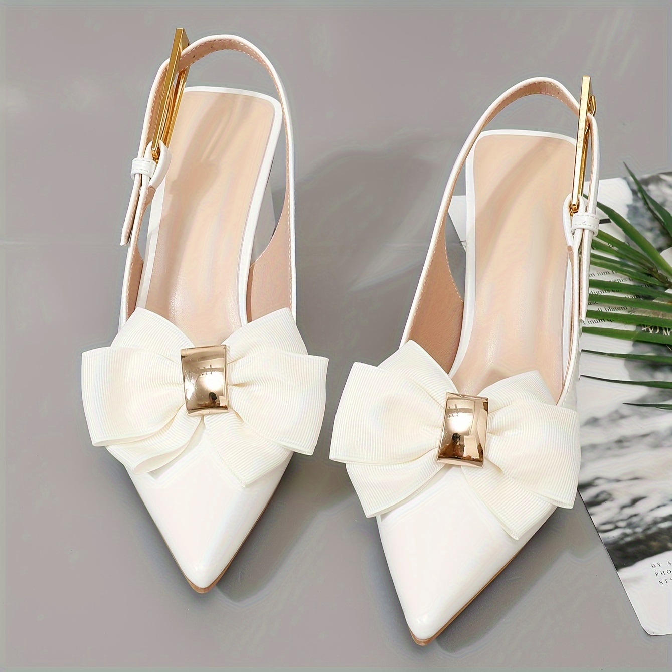 TEMU 3-layer Bow Shoe - Detachable Pvc Flower Decorations For Heels, Gift For Women - For Weddings & Formal Events