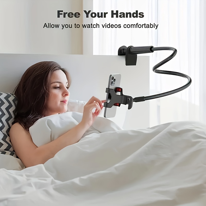 TEMU 360Â° Rotating Phone Holder, Gooseneck , - Bracket, Abs , For Bedside And Use