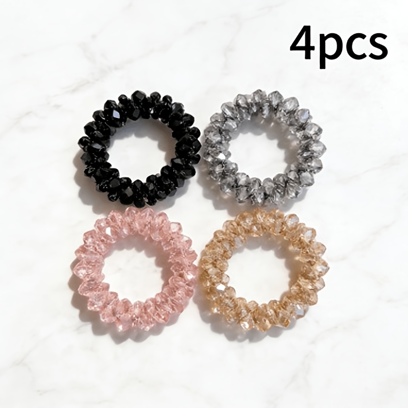 Image of 4pcs High-elastic Korean Style Hair Ties, Hair Ropes That Do Not Hair, Versatile Hair Accessories For Daily , Suitable For Ponytails And Buns