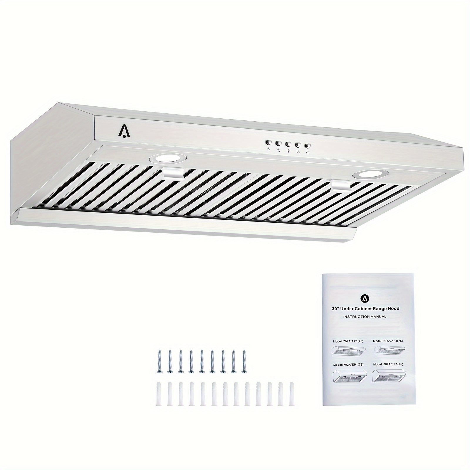 

30-inch Range Hood, Stainless Steel Under Cabinet Range Hood, 400 Cfm Powerful Suction, 3-speed Exhaust Fan, Silvery