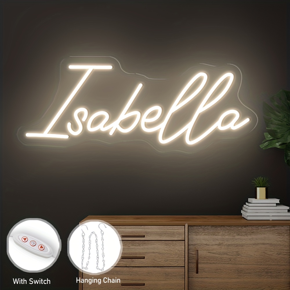 TEMU Personalized Dimmable Led Neon Sign - Usb Power Supply, Perfect Birthday, Wedding, Party And Business Sign, Decorate Room, Living Room, Party,