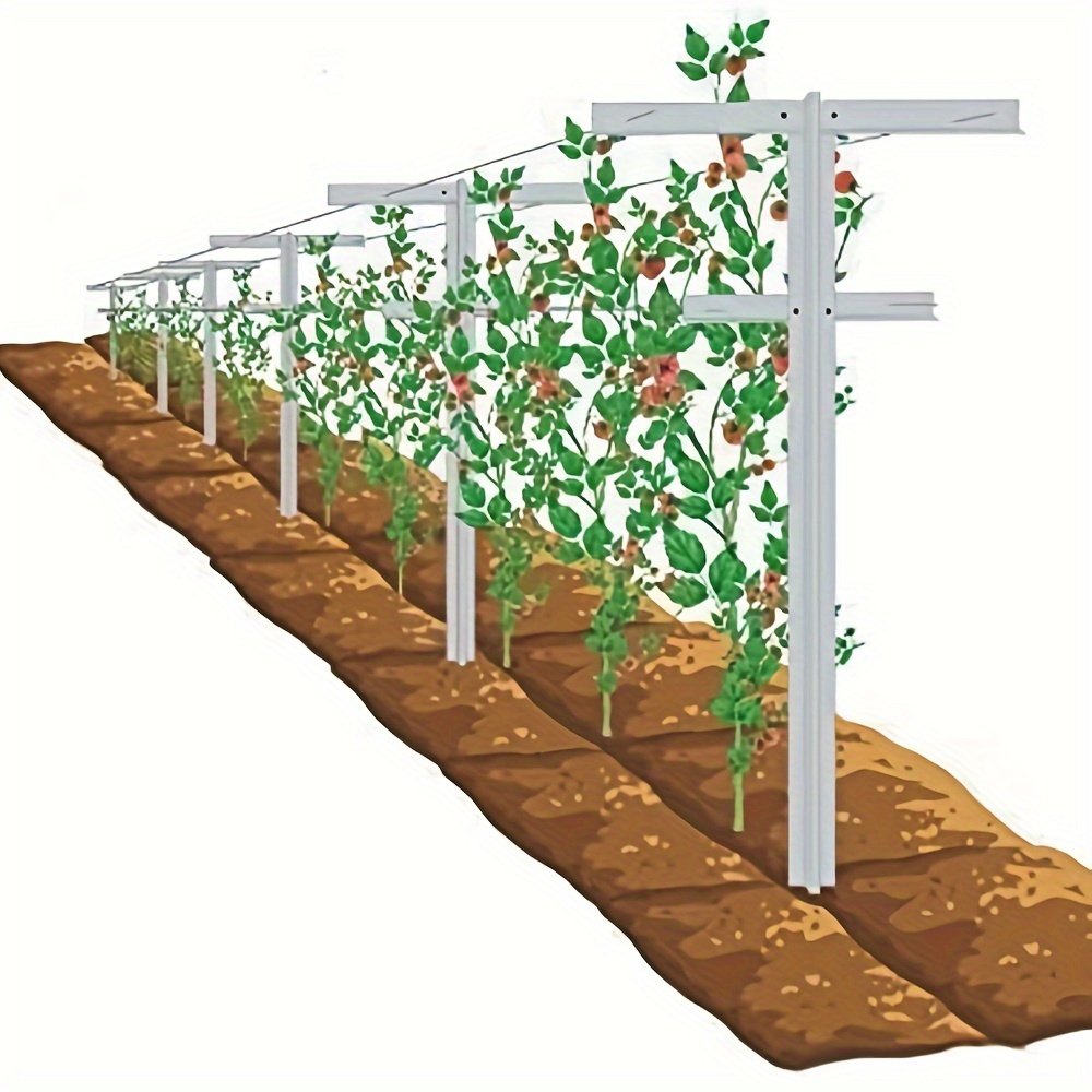 

1/2/4pcs Raspberry Trellis 84inch With Adjustable Arms Raspberry Stake, Vineyard Trellis