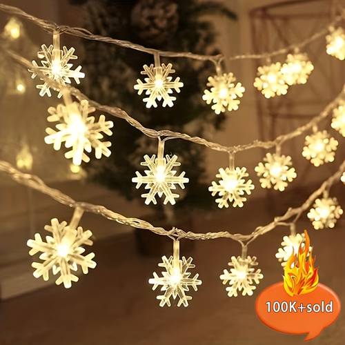 limited time offer 1pc led christmas snowflake string lights party decor lights christmas ornaments holiday accessory birthday party supplies room decor christmas gifts home decor scene decors