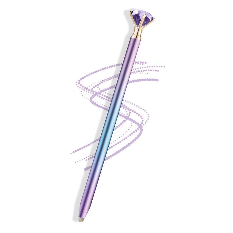 TEMU 1pc Large Pen - Shiny Crystal Metal Stylus Pen With Small , Compatible With Ipad, Iphone, Tablets, And All Universal Touchscreen Devices