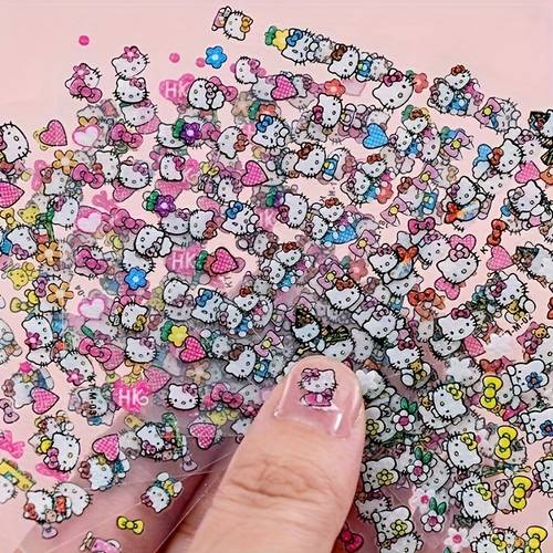 5 sheets hellokittys nail stickers kitty cat 3d nail decals stickers cartoon cute nail stickers nail art decorations for women