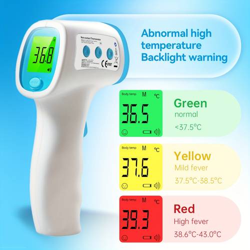 3-in-1 digitales, berührungsloses stirnthermometer für erwachsene und kinder, lcd-anzeige mit fieberalarm und speichermöglichkeit, infrarot-digitales thermometer für gesundheitsüberwachung und kinderpflege, kontaktlos für milchfutter, batterien nicht enthalten