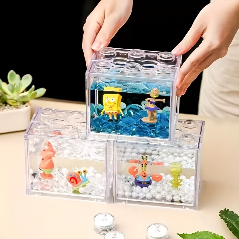 

Mini Betta Fish Aquarium Kit: Clear Abs Resin, Suitable For Betta Fish, Ideal For Home Office Decor