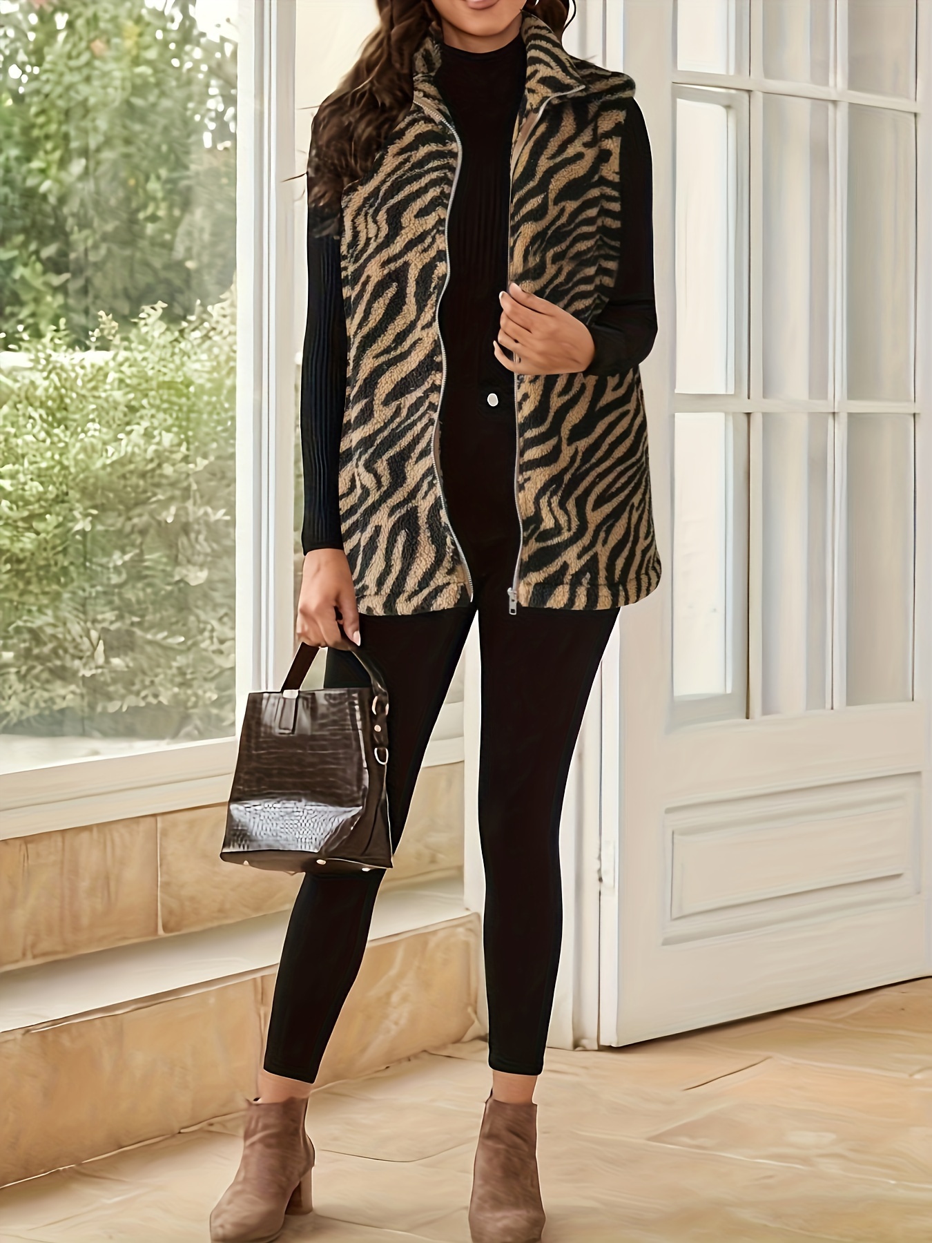 Long shop leopard vest