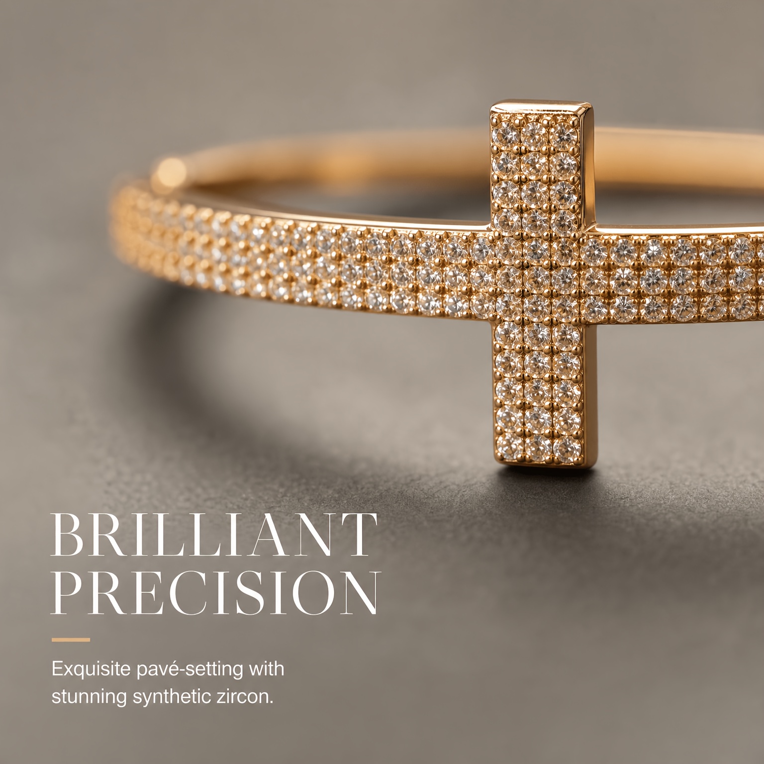 TEMU Bracelet rigide doré à plaque signalétique croisée entièrement sertie, réglage à rivets denses multicouches, bijou haut de gamme pour femme pour