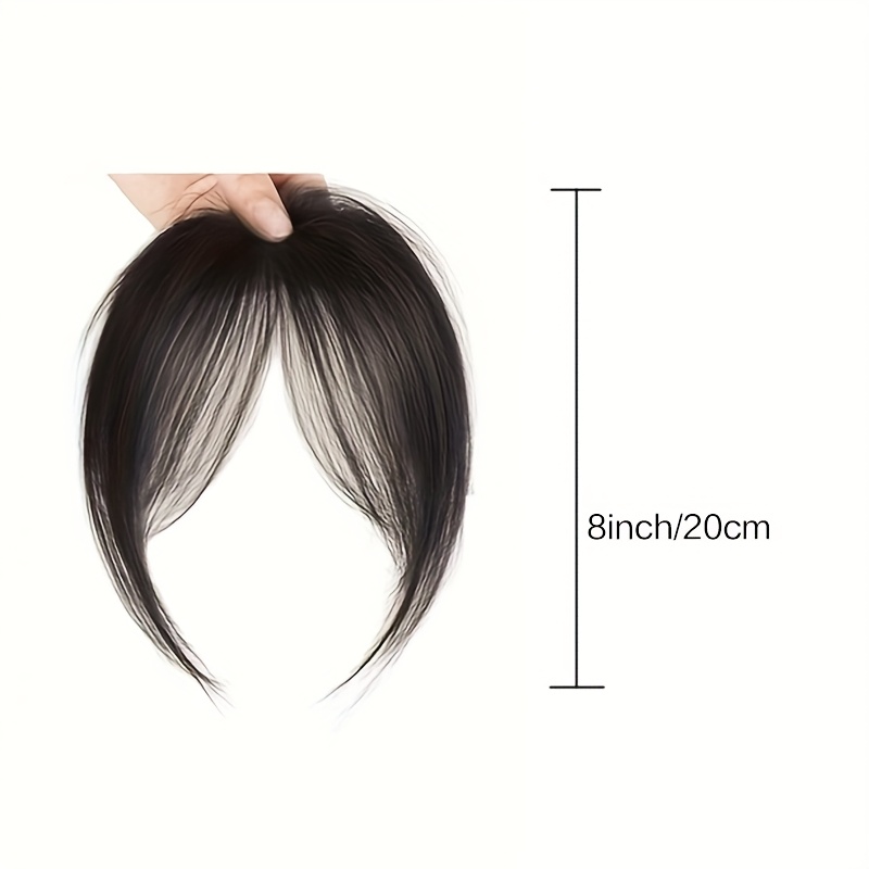 1pc womens natural   in bangs 8 inch straight hair high temperature fiber   fluffy daily wear details 3